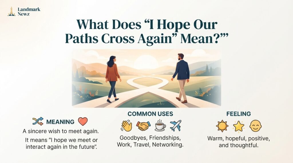 Meaning of I hope our paths cross again with common uses and tone