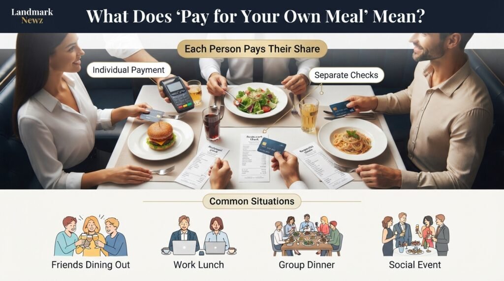 What does pay for your own meal mean in a restaurant setting