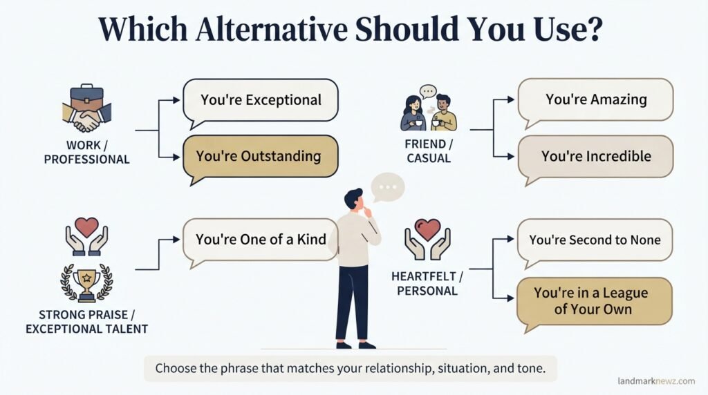 Guide showing which way to say you're the best for different situations