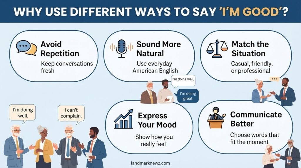 Benefits of using different ways to say I’m good in conversations