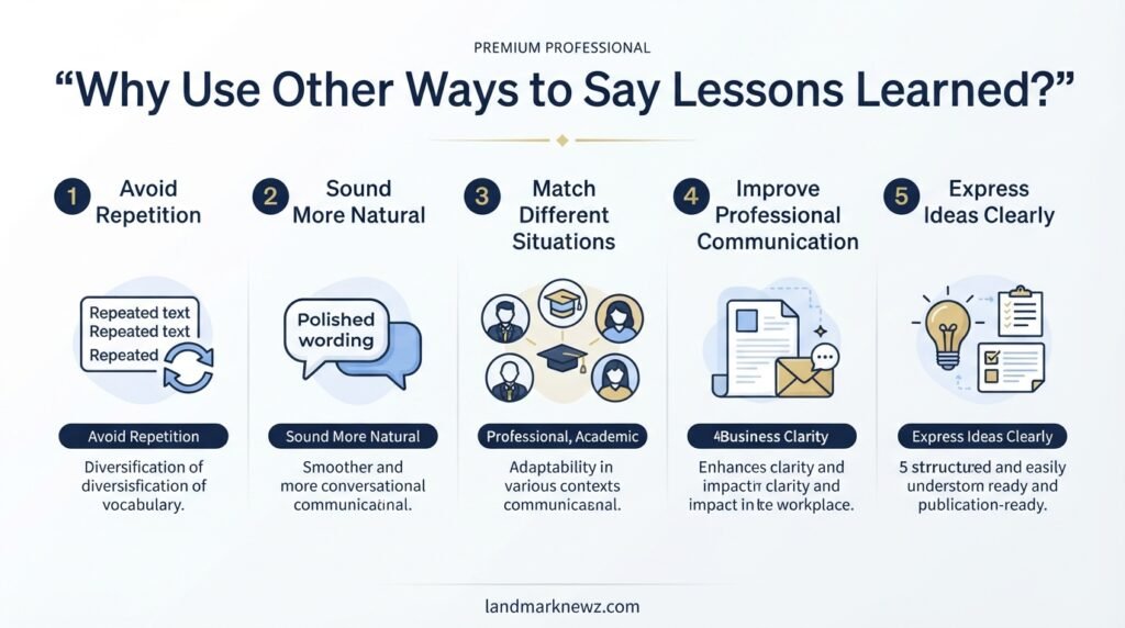 Benefits of using alternatives to lessons learned in professional communication